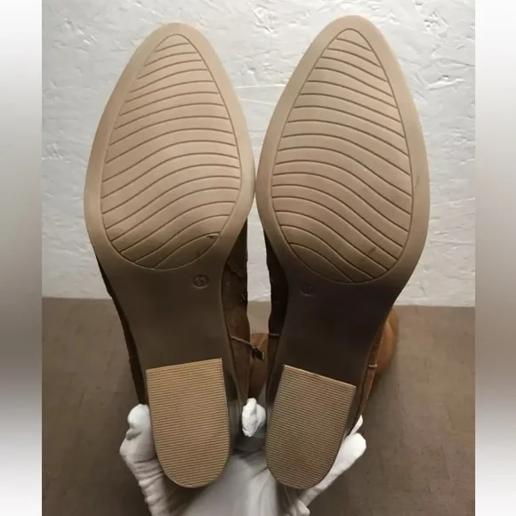 EUC! FRANCO FORTINI Capri Size 11 Cognac Brown Suede Knee High Boots 3.5" Heel - Picture 3 of 13